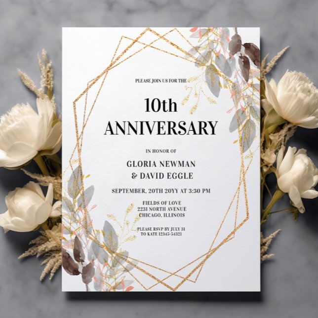 Haushaltslinie 10 Jubiläum Einladung zur Hochzeit (Von Creator hochgeladen)