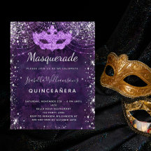 Haushaltsmaskerine lila Glitzer Quinceanera