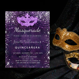 Haushaltsmaskerine lila Glitzer Quinceanera