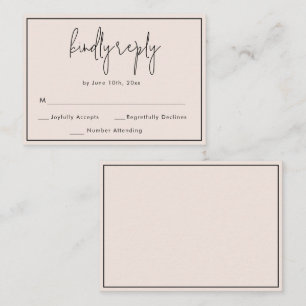 HAUSHALTSMITTEL - Blush Pink-Hochzeitungs-RSVP-Ant Mitteilungskarte