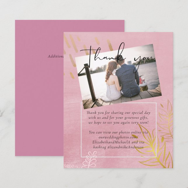 HAUSHALTSMITTEL Dusty Pink Gold Hochzeit (Vorne/Hinten)