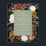 Haushaltsmittel Grün Blumenzwiebeldetails einladen Flyer<br><div class="desc">Budget rustikale Aquarellblumen Hochzeit einladen und Details Karte. Mit schönem Rost,  Terrakotta,  rot-rosa,  schwarz und schlängelgrüne Pampas Gras Eukalyptus Aquarell Details. Diese moderne Hochzeitsfeier lädt zum Set des Stils für Ihren großen Tag ein.</div>
