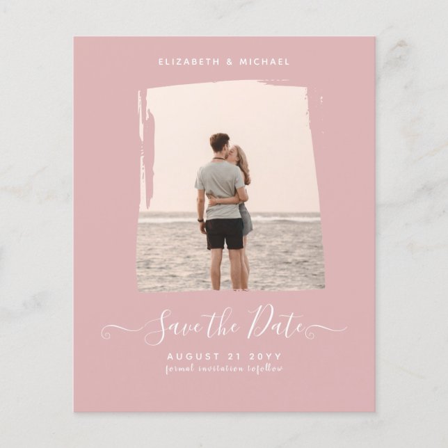 HAUSHALTSMITTEL Rose FOTO Save the Date Monochrome Flyer (Vorne)