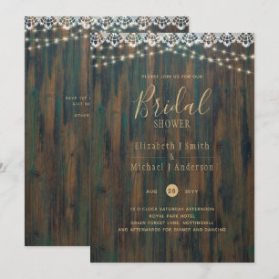 HAUSHALTSMITTEL RUSTISCHE LICHTE LACE BRAUTPARTY EINLADUNG