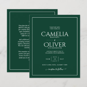 HAUSHALTSMITTEL Smaragdgrüne MONOCHROME Hochzeit