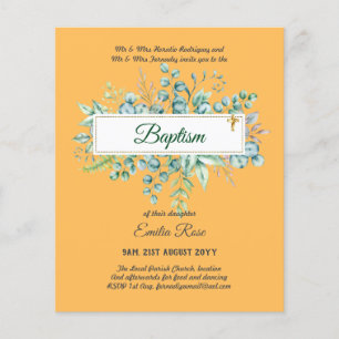HAUSHALTSMITTEL Taufe Bautizo Bautismo GREENERY lä Flyer