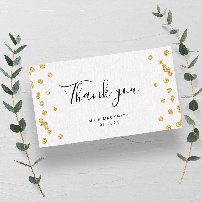HAUSHALTSMITTEL Vielen Dank Einfügung des Gold-Gli Begleitkarte (BUDGET Thank You Insert Gold Glitter )