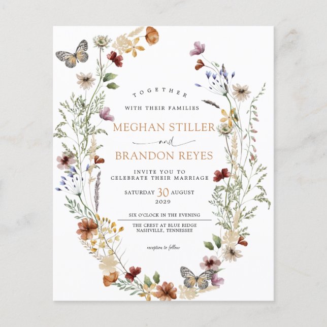 Haushaltsmittel - Wildblumen Einladung zur Blumenh (Vorderseite)