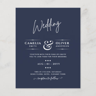 HAUSHALTSNavy Blue Monochrome WEDING Flyer