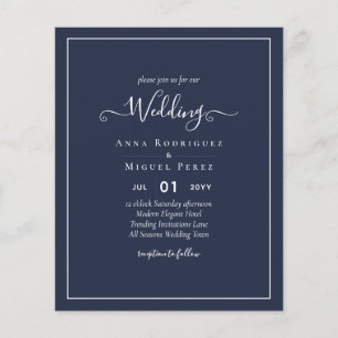 HAUSHALTSNavy Blue Monochrome WEDING Flyer