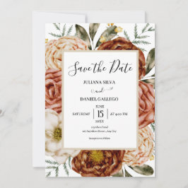 Haushaltsneutrale Boho terracotta Save the Date Einladung