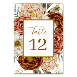 Haushaltsneutraler Boho Floral Terracotta Tischnummer