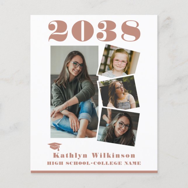 HAUSHALTSPLAN 2023 Moderne Rose Rosa 4 Foto Einlad (Vorderseite)