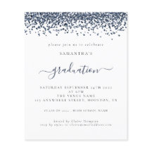 Haushaltsplan 2024 Abschluss Navy Blue Glitzer Ein