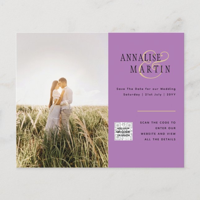 HAUSHALTSPLAN FOTO WEDING EINLADUNG Lila Berry Flyer (Vorne)