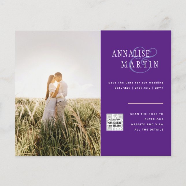 HAUSHALTSPLAN FOTO WEDING EINLADUNG Lila Berry Flyer (Vorne)