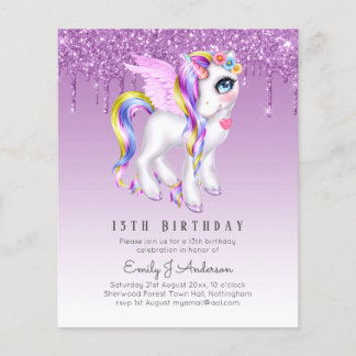HAUSHALTSPLAN-Kindergeburtstag Einladen Lila Einho Flyer