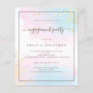 Haushaltsplan   Pink Aquamarin Watercolor Engageme