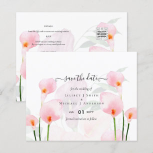 HAUSHALTSPLAN Rosa Calla Lily Wedding Rett Date QR