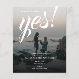HAUSHALTSPLAN Sie sagte Ja Moderne Engagement Part Flyer