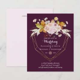 HAUSHALTSPLATZ und Korallenfloralhochzeit Einladun