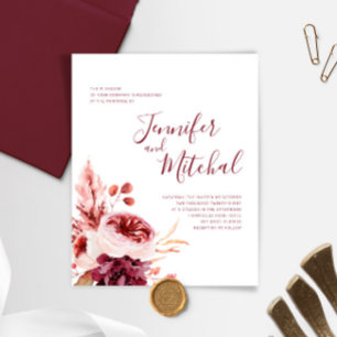 HAUSHALTSPOLITIK & Pink Hochzeit im Herbst Einladu