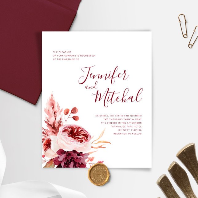 HAUSHALTSPOLITIK & Pink Hochzeit im Herbst Einladu (Von Creator hochgeladen)