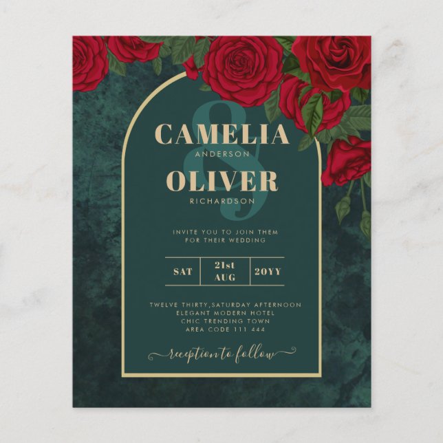 HAUSHALTSPOLITIKGrüne Rote Rosen Winter HochzeitsE Flyer (Vorne)