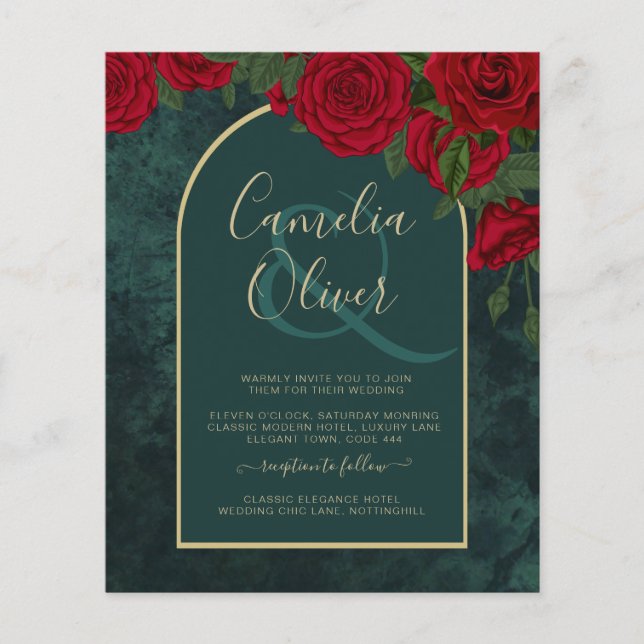 HAUSHALTSPOLITIKGrüne Rote Rosen Winter HochzeitsE Flyer (Vorne)