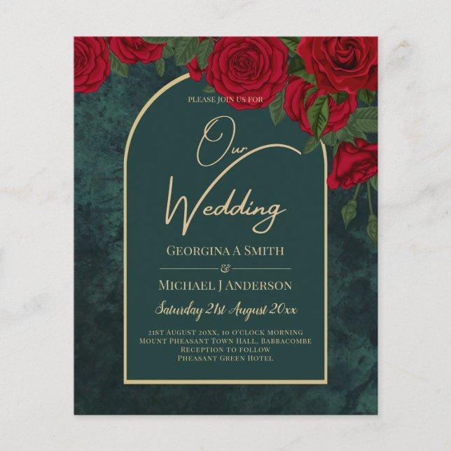 HAUSHALTSPOLITIKGrüne Rote Rosen Winter HochzeitsE Flyer (Vorne)