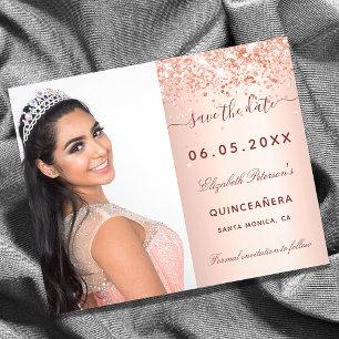 Haushaltsquinceanera Rose Foto Save the Date