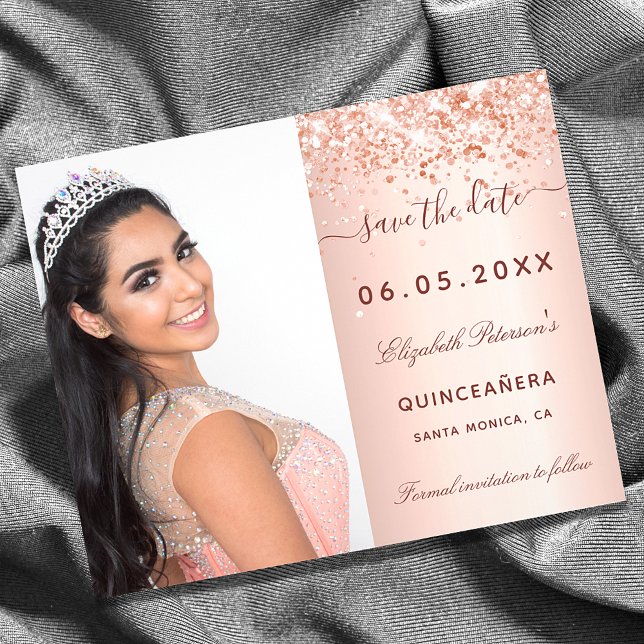Haushaltsquinceanera Rose Foto Save the Date (Von Creator hochgeladen)