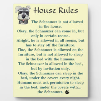Haushaltsregeln für Schnauzer Fotoplatte