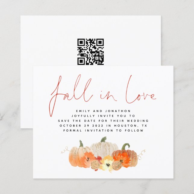 Haushaltsrückgang in Liebe Glitzer Pumpkins QR Ret (Vorne/Hinten)