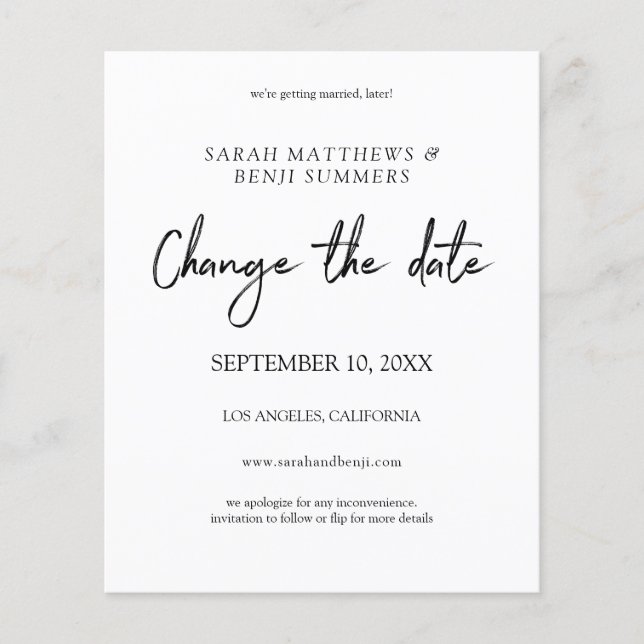 Haushaltsschwarz und Weiß ändern Datum Flyer (Vorne)