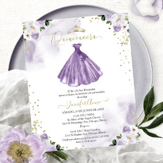 Haushaltsspanisch Quinceanera Einladung Floral