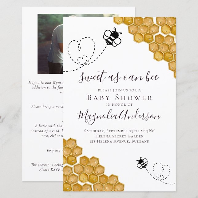 Haushaltssüß wie kann ich Baby Dusche Einladung (Vorne/Hinten)
