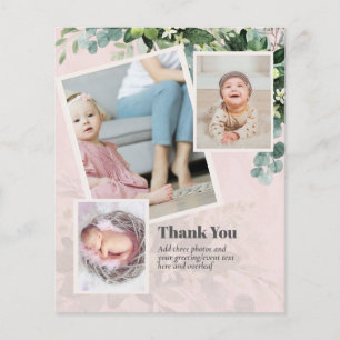 HAUSHALTSTaufe Christening DANK IHNEN Foto-Cards Flyer