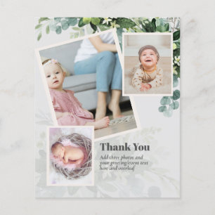 HAUSHALTSTaufe Christening DANK IHNEN Foto-Cards Flyer