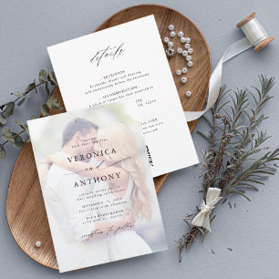 Haushaltsverblasstes Foto Hochzeit in einem Einladung