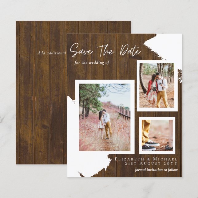 HAUSHALTSVerlobung Foto RUSTISCH Save the Date (Vorne/Hinten)