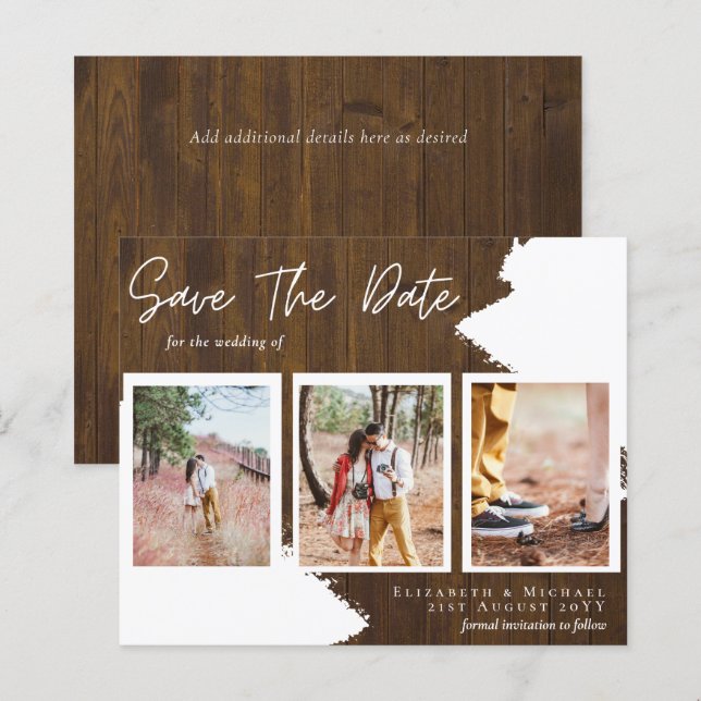 HAUSHALTSVerlobung Foto RUSTISCH Save the Date (Vorne/Hinten)
