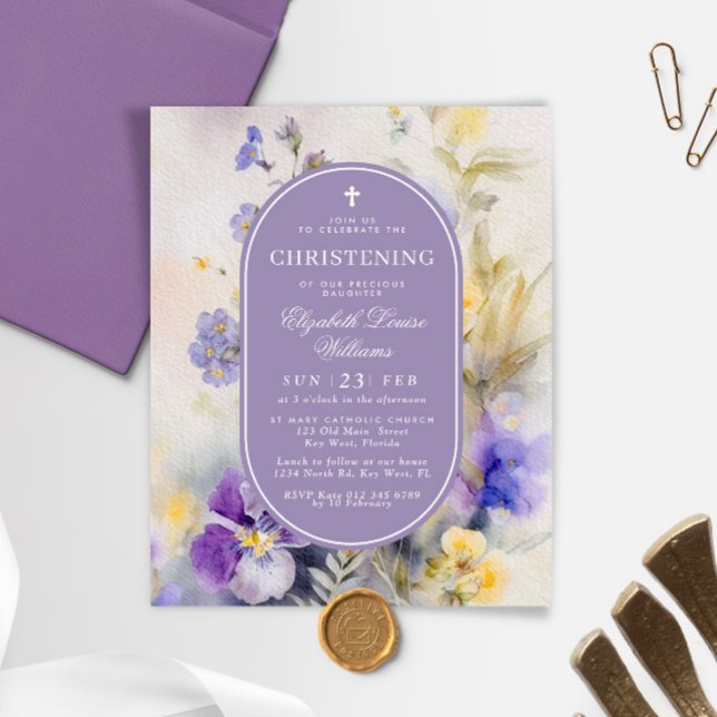 Haushaltsviolette Blumen Einladung feierlich (Von Creator hochgeladen)