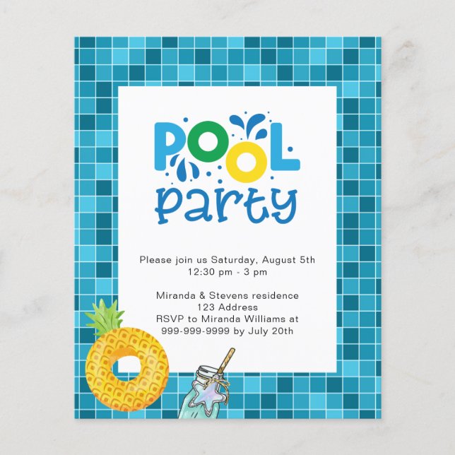 Haushaltsvoranschlag für Party und Wasser Flyer (Vorne)