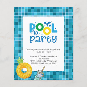 Haushaltsvoranschlag für Party und Wasser Flyer