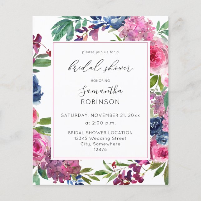 Haushaltswarmes Rosa und blaues Brautparty 2 Flyer (Vorne)