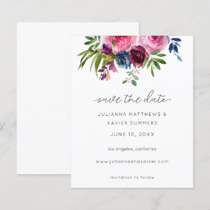 Haushaltswarmes Rosa und Navy Blue Floral Save the