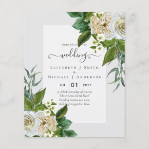 HAUSHALTSWEISSE ROSES Einladungen WEDING CHIC Flyer