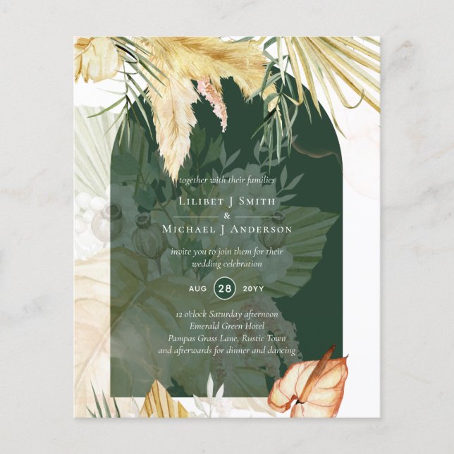 HAUSHALTSWheat Pampas Grass Wedding Flyer (Vorne)