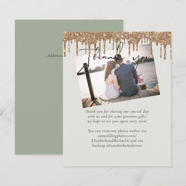 HAUSHALTSZAHLEN Gold Glitzer Hochzeit (Vorne/Hinten)